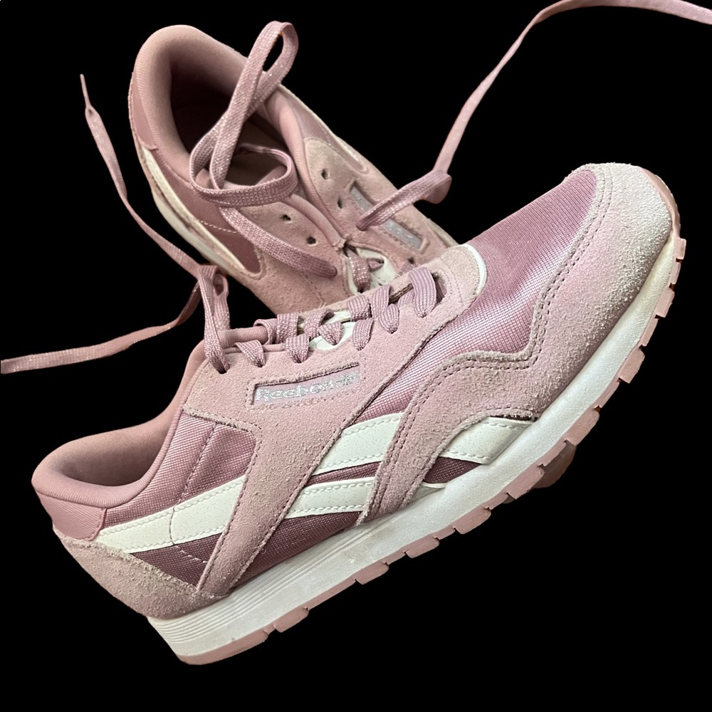 Tretorn Classic purplish pink sparkle sneaker.